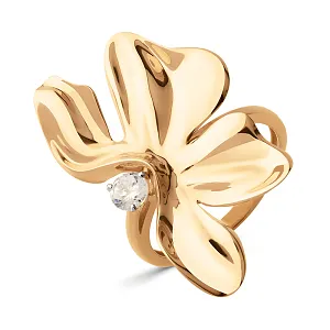 Кольцо из красного золота с фианитом