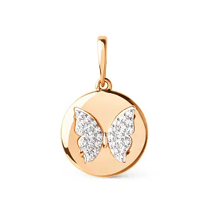 Подвеска из красного золота с фианитами