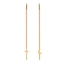 Серьги продевки из красного золота