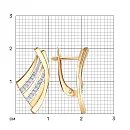 Серьги из красного золота с фианитами