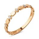 Кольцо из красного золота с фианитами