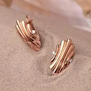 Серьги из красного золота с фианитами