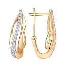 Серьги из красного золота с фианитами