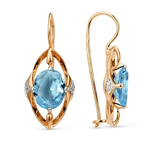 Серьги из красного золота с swiss топазами