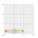 Кольцо из красного золота с бриллиантом