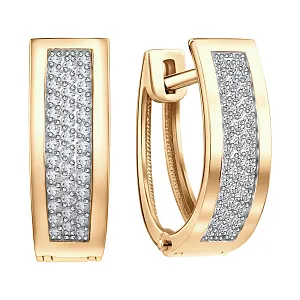 Серьги из красного золота с бриллиантами