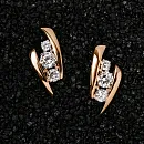 Серьги из красного золота с фианитами