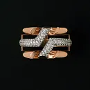 Кольцо из красного золота с фианитами