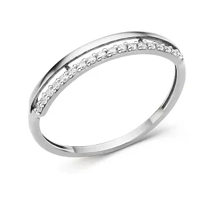 Кольцо из белого золота с фианитами