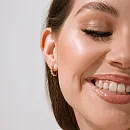 Серьги из красного золота с фианитами