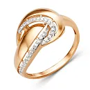 Кольцо из красного золота с фианитами