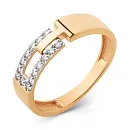 Кольцо из красного золота с фианитами