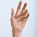 Крест из красного золота с фианитами