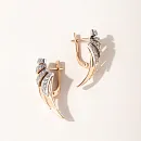 Серьги из красного золота с фианитами