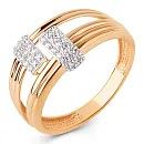 Кольцо из красного золота с фианитами