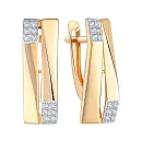 Серьги из красного золота с фианитами