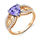 Кольцо из красного золота с аметистом