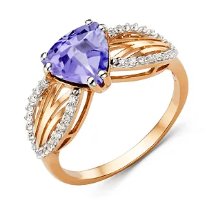 Кольцо из красного золота с аметистом