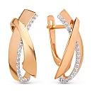 Серьги из красного золота с фианитами