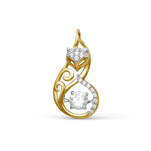 Подвеска из желтого золота с фианитами