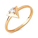 Кольцо из красного золота с фианитом