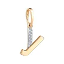 Подвеска из красного золота с фианитами