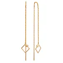 Серьги продевки из красного золота