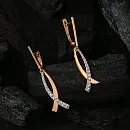 Серьги из красного золота с фианитами