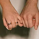 Кольцо из красного золота с фианитами