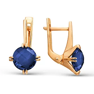 Серьги из красного золота с корундами