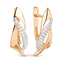 Серьги из красного золота с фианитами