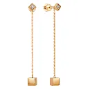 Серьги пусеты из красного золота с фианитами