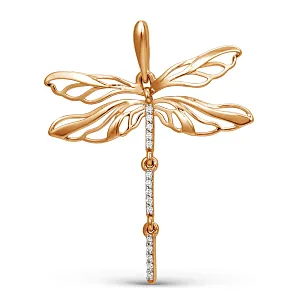 Подвеска из красного золота с фианитами