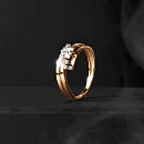 Кольцо из красного золота с фианитами