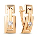 Серьги из красного золота с фианитами