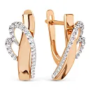 Серьги из красного золота с фианитами