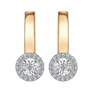 Серьги из красного золота с бриллиантами