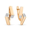 Серьги из красного золота с фианитами