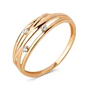 Кольцо из красного золота с фианитами