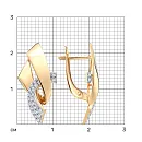 Серьги из красного золота с фианитами