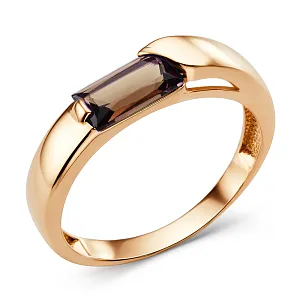 Кольцо из красного золота с раухтопазом