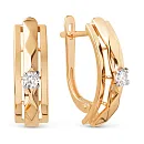 Серьги из красного золота с фианитами