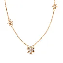 Колье из красного золота с фианитами