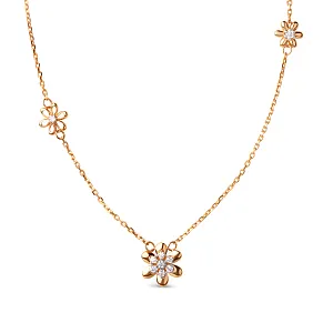 Колье из красного золота с фианитами