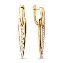 Серьги из красного золота с фианитами