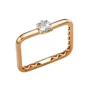 Кольцо из красного золота с фианитом