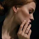 Серьги из красного золота с фианитами