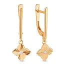 Серьги из красного золота с фианитами