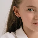Серьги из красного золота с фианитами