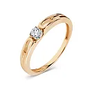 Кольцо из красного золота с фианитом